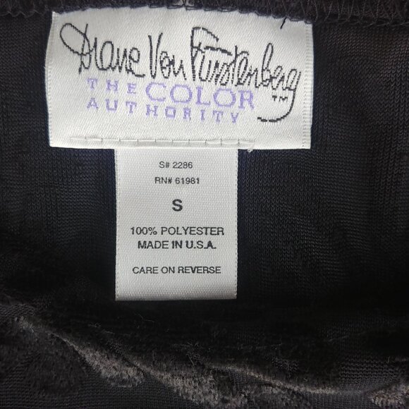 Diane von Furstenberg black velvet stretch midi maxi dress DVF sleeve de… - Picture 10 of 12